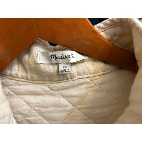 Madewell half zip sweater in oatmeal quilted oversized 100% cotton Size XSmall - Picture 8 of 11